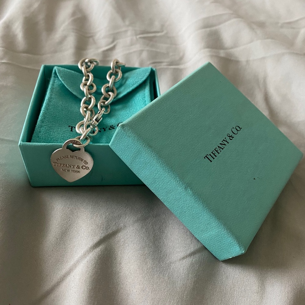 Tiffany and Co heart tag charm bracelet - Silver